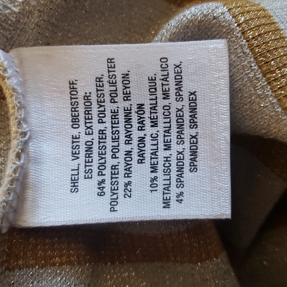 Vanessa Virginia Metallic Striped Tunic Sz XS - Picture 7 of 8